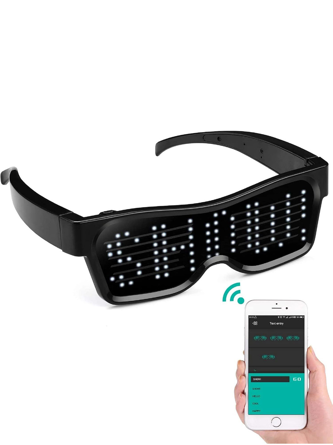 AUGEN Unisex UV Protected Rechargeable Bluetoth Connected Square Sunglasses with