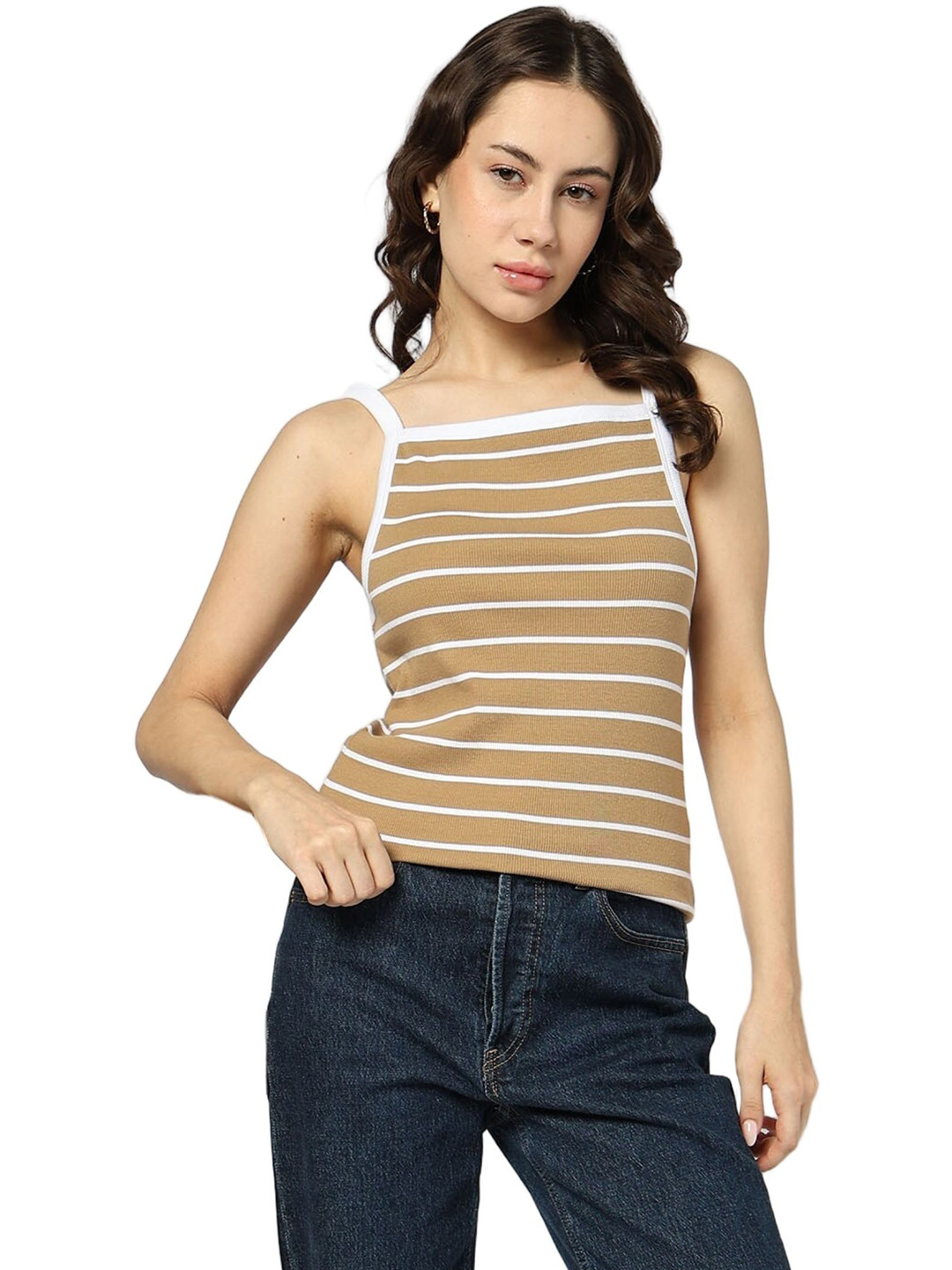 GAP Women Striped Fitted Top