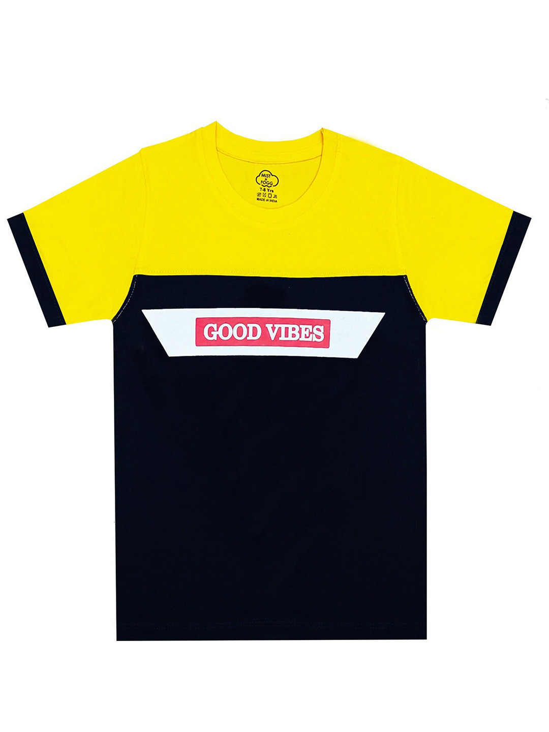 MIST N FOGG Boys Colourblocked Applique T-shirt