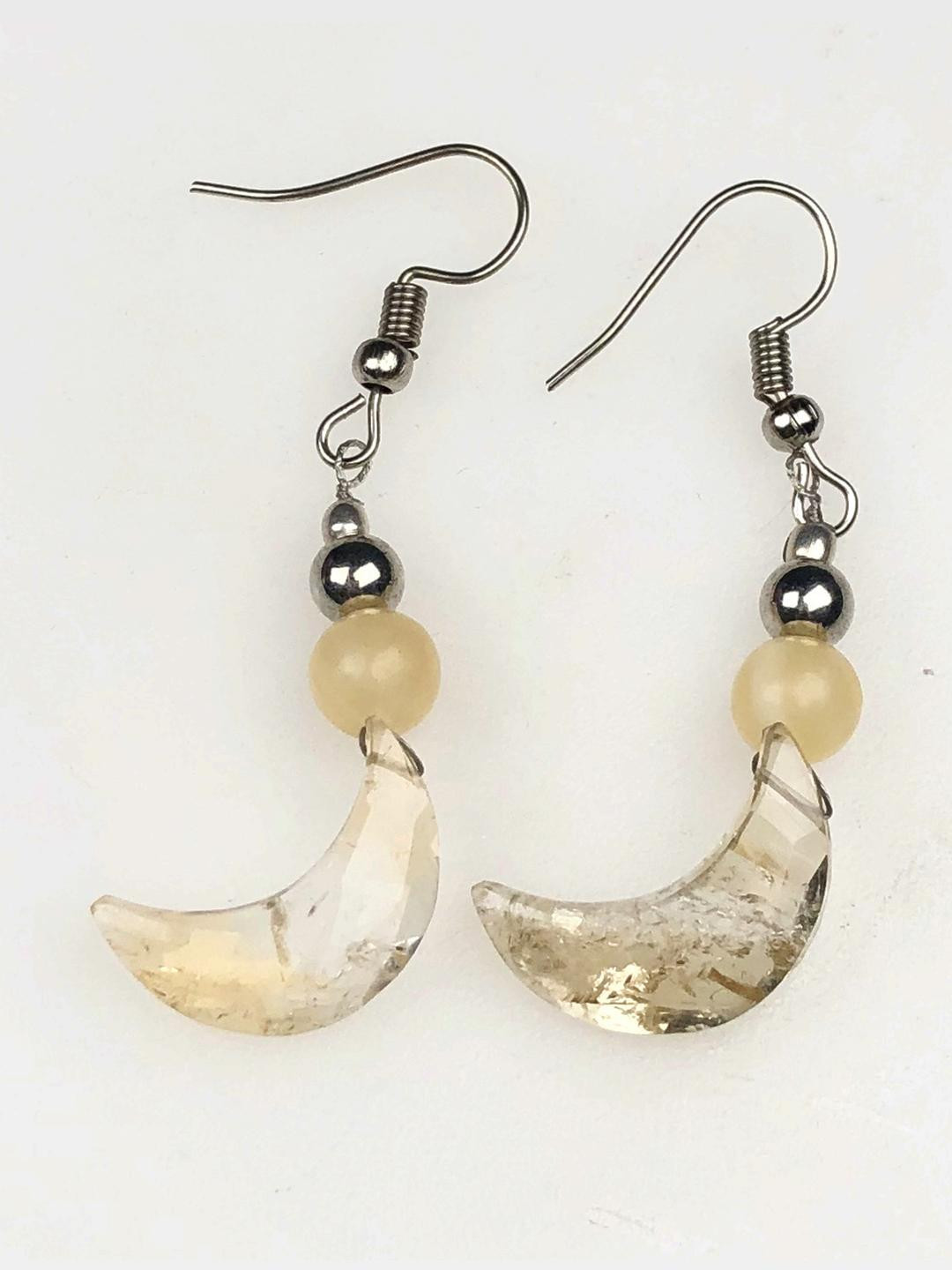 Zhupuk Women Artificial Beads Circular Fishhook Earwire Drop Earrings