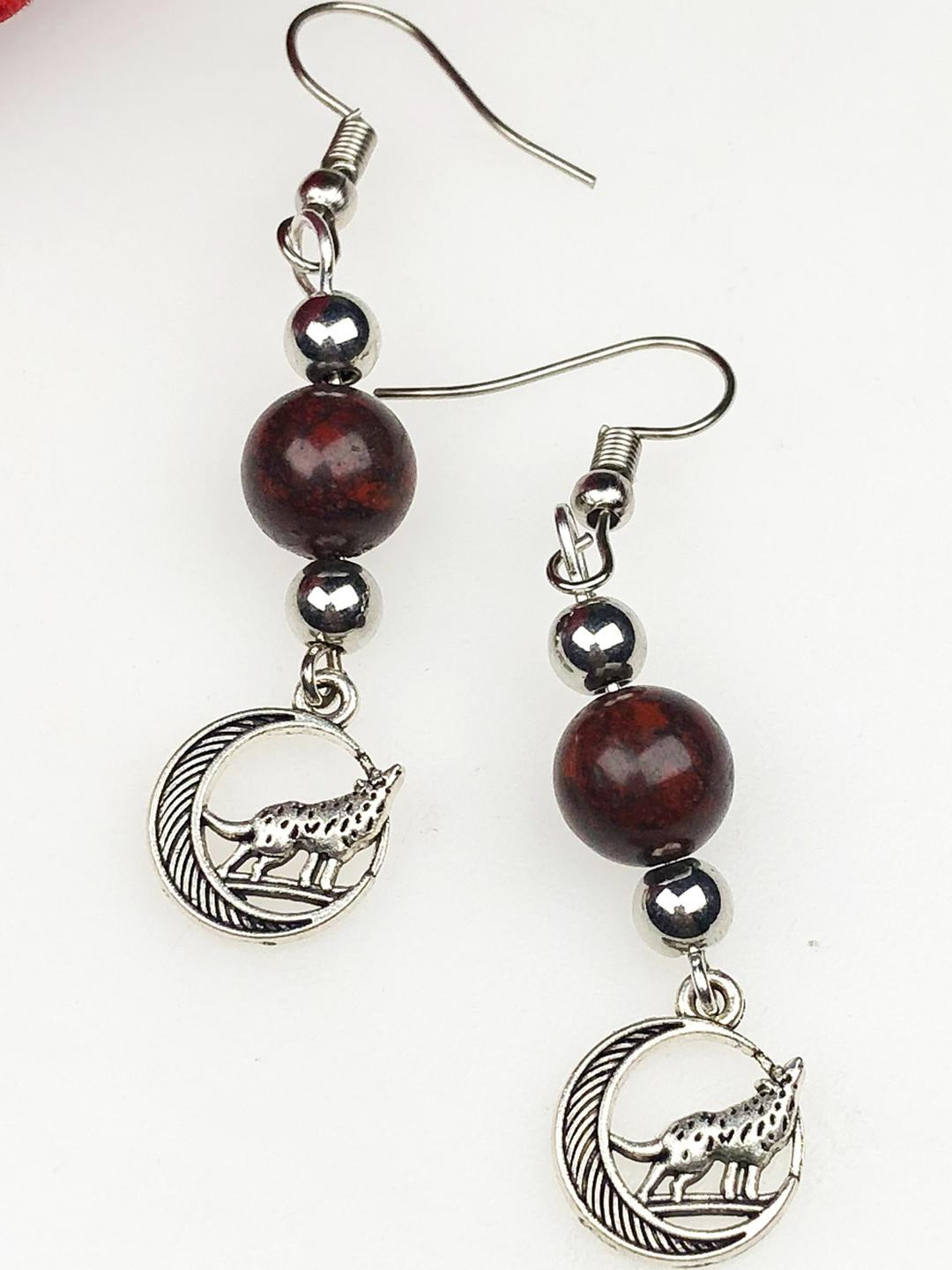 100 % Natural Gemstone Rainbow Jasper Earrin