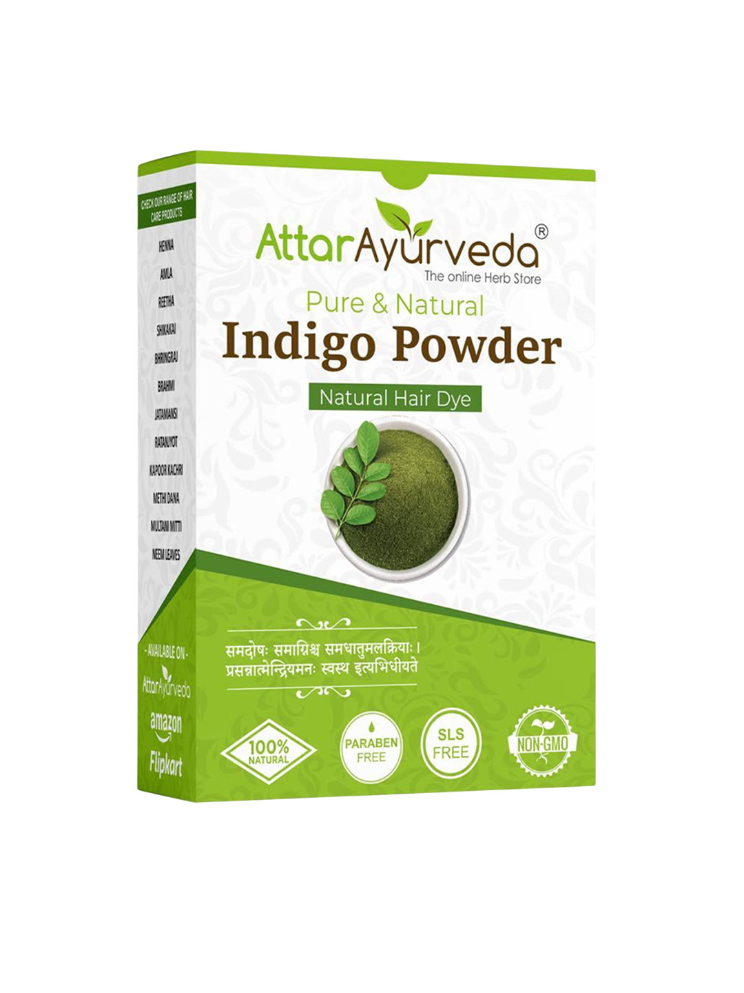 Attar Ayurveda Indigo Powder Hair Mask For Black Hair- 200 g
