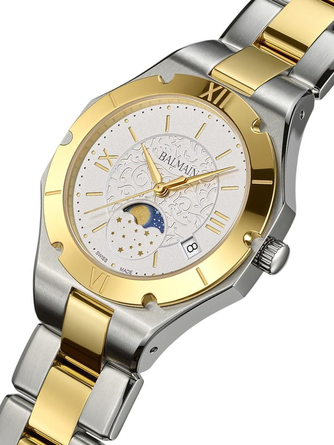 Balmain Women Printed Dial & Stainless Steel Bracelet Style Straps Analogue Watch B45923912