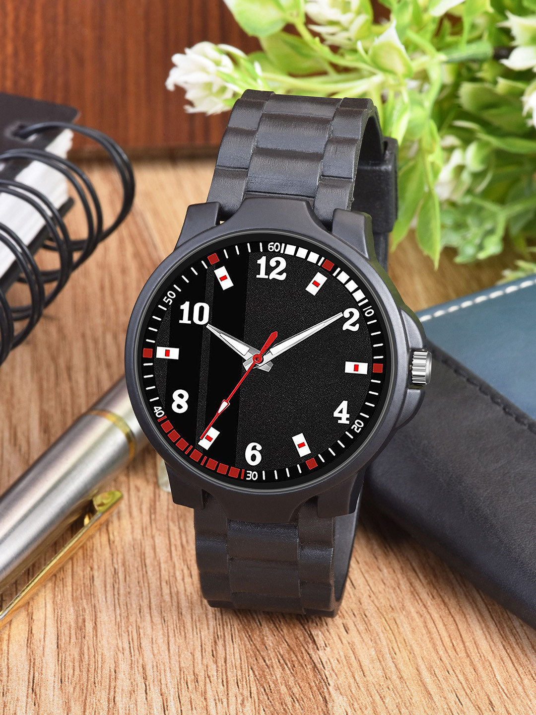 CSAMON Men Silicon Straps Analogue Watch 3Kan BLKPata NEW PU