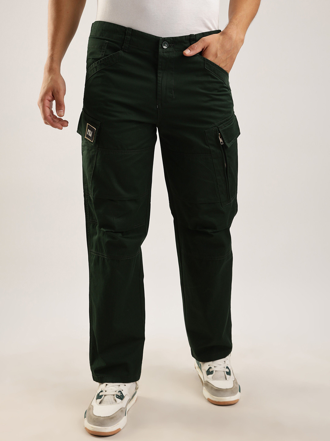THE BEETEL HOUSE Men Relaxed Fit Heavy Air Cargos Trousers