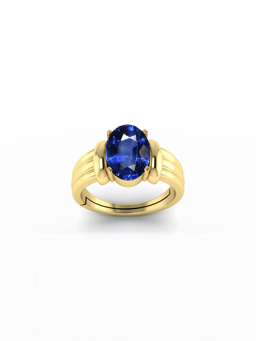 14.25 Ratti Unisex Blue Stone Gold-Plated Artificial Stones Adjustable Finger Ring