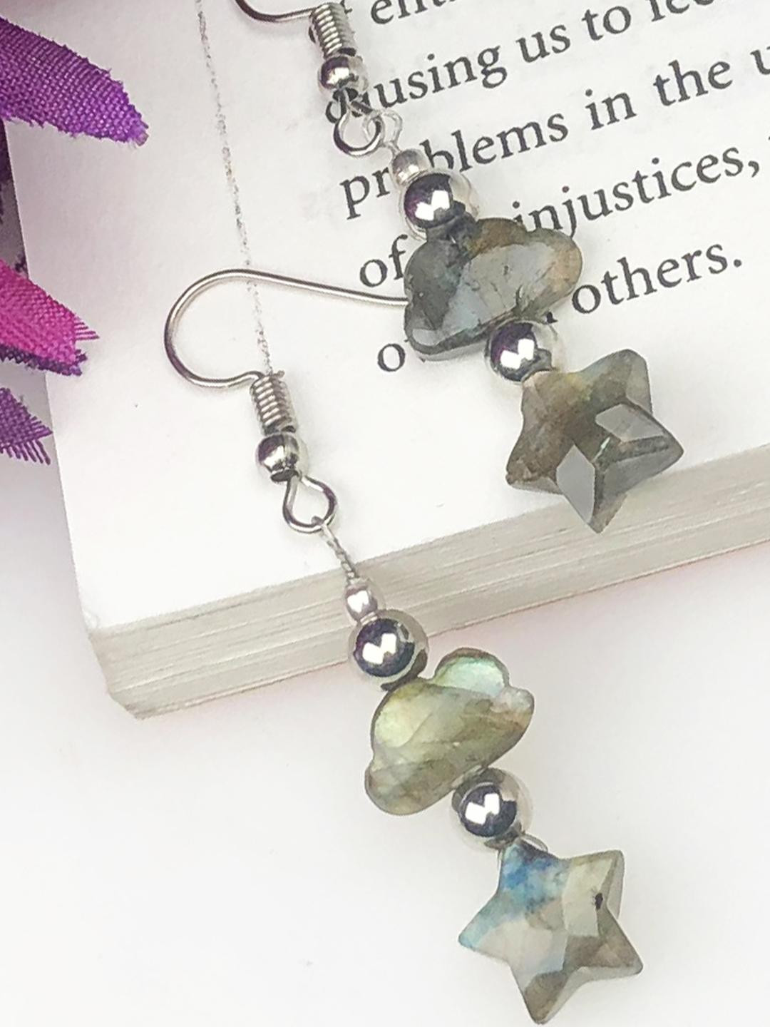 Hamdmade Gemstone Labradorite Earrings For W
