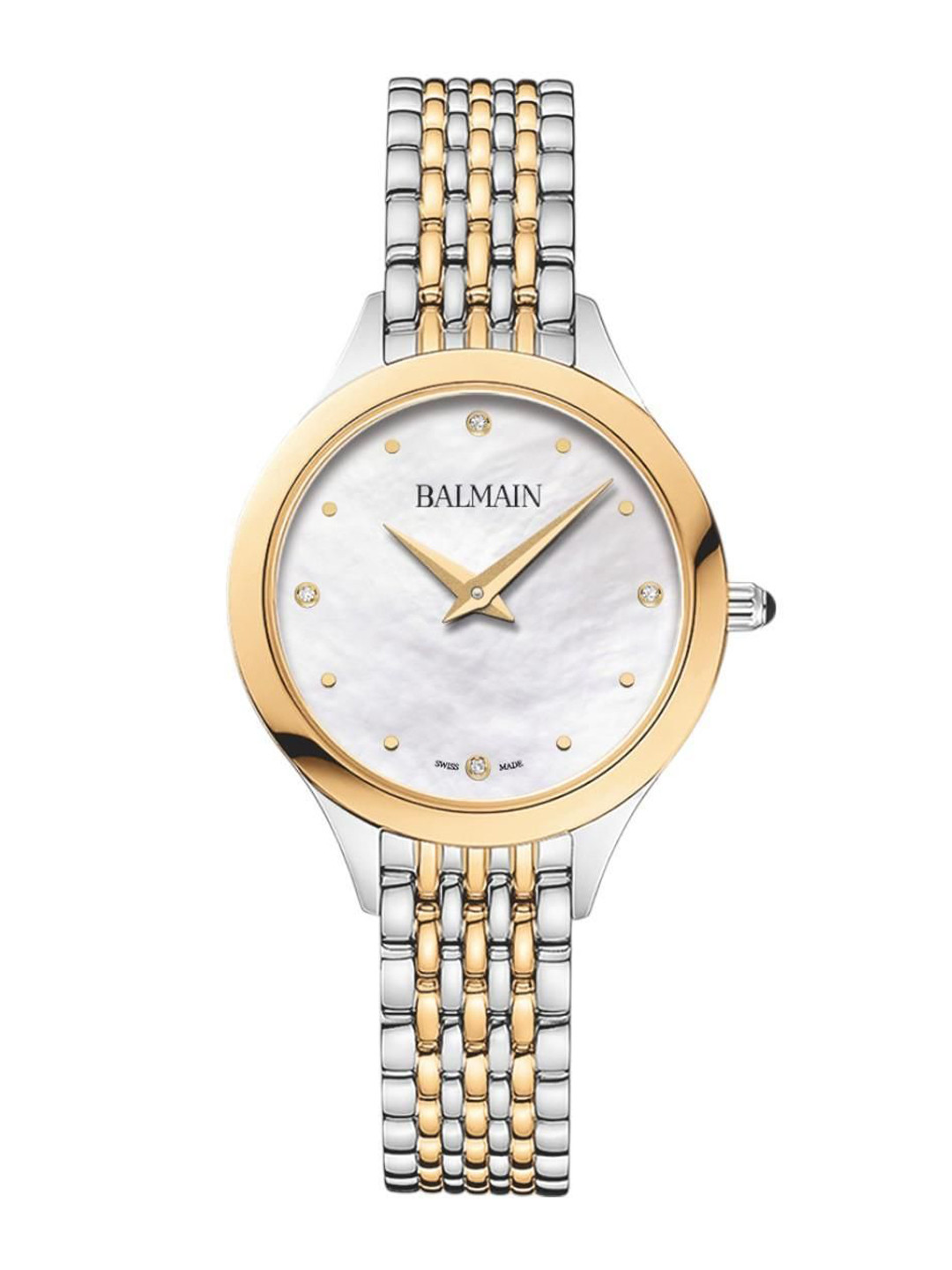 Balmain Women Embellished Dial & Stainless Steel Bracelet Style Analogue Watch B39123985