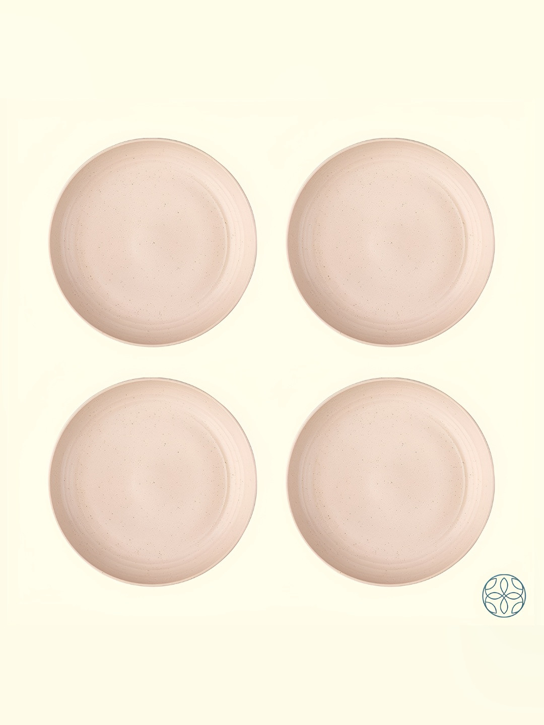IRIDA NATURALS Beige 4 Pieces Wheat Straw Bamboo Fibre Dinner Plates