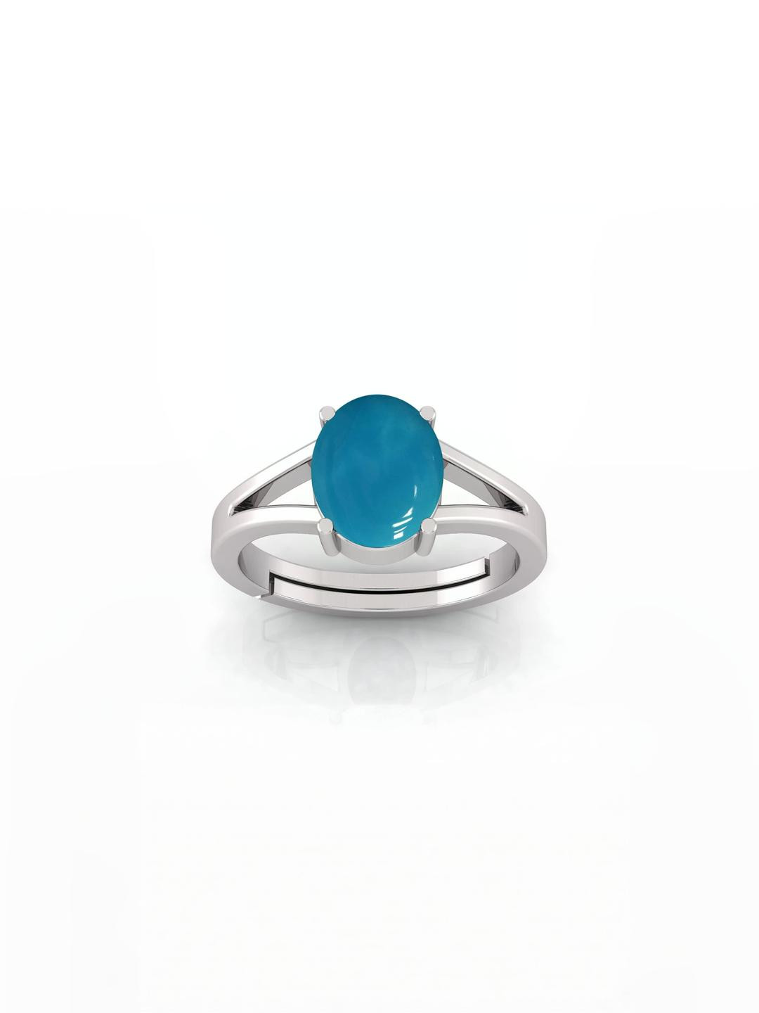 Natural 10.25 Ratti Firoja Turquoise Gemstone Ring With Lab Certificate