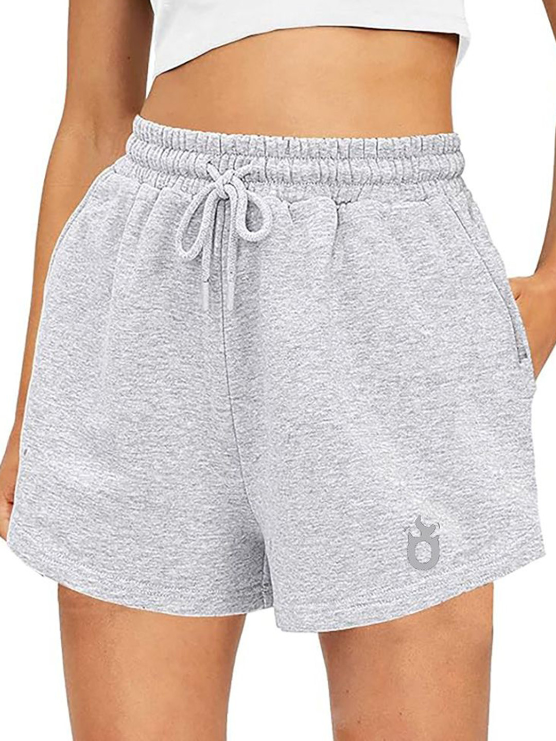 Hotfits Women Pure Cotton Mid-Rise Training or Gym Shorts