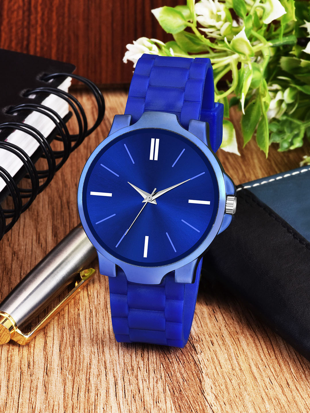 CSAMON Men Silicon Straps Analogue Watch 3Kan Blue LR05 NEW PU