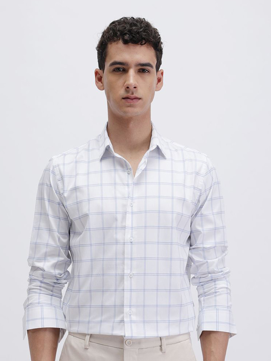 The Collection Men India Slim Fit Grid Tattersall Checked Cotton Casual Shirt