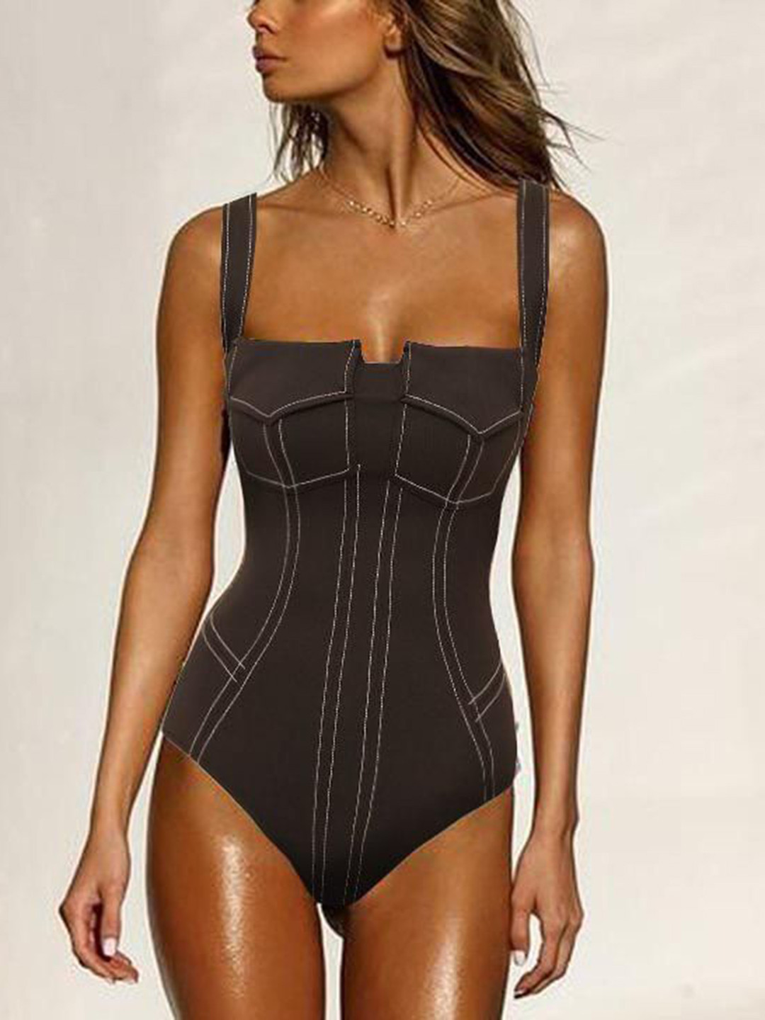 Miss Mosa By Akanksha  Deris Swimsuit With Pants In Black