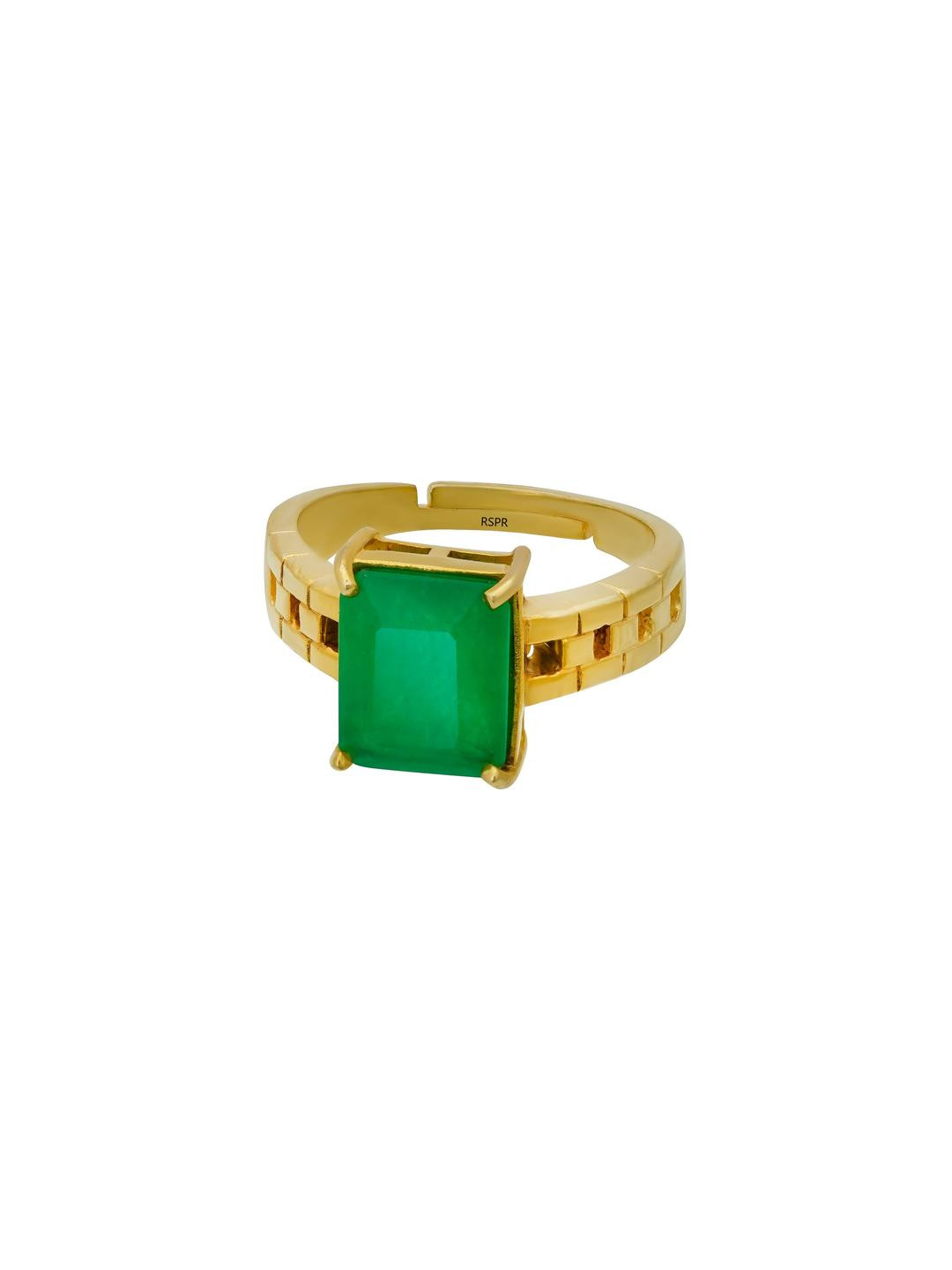 3.25 Ratti Panna Emerald Adjustable Ring With Lab Certificate