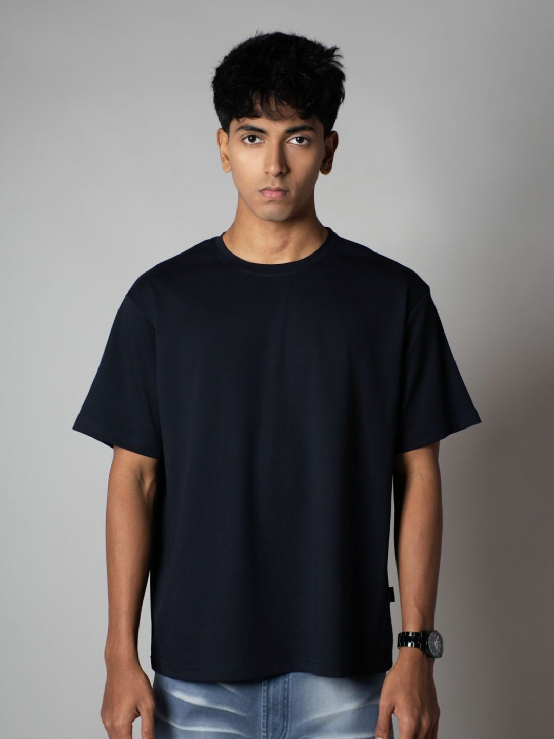 HOP HEAD Round Neck Drop Shoulder Sleeves Oversized Cotton T-shirt