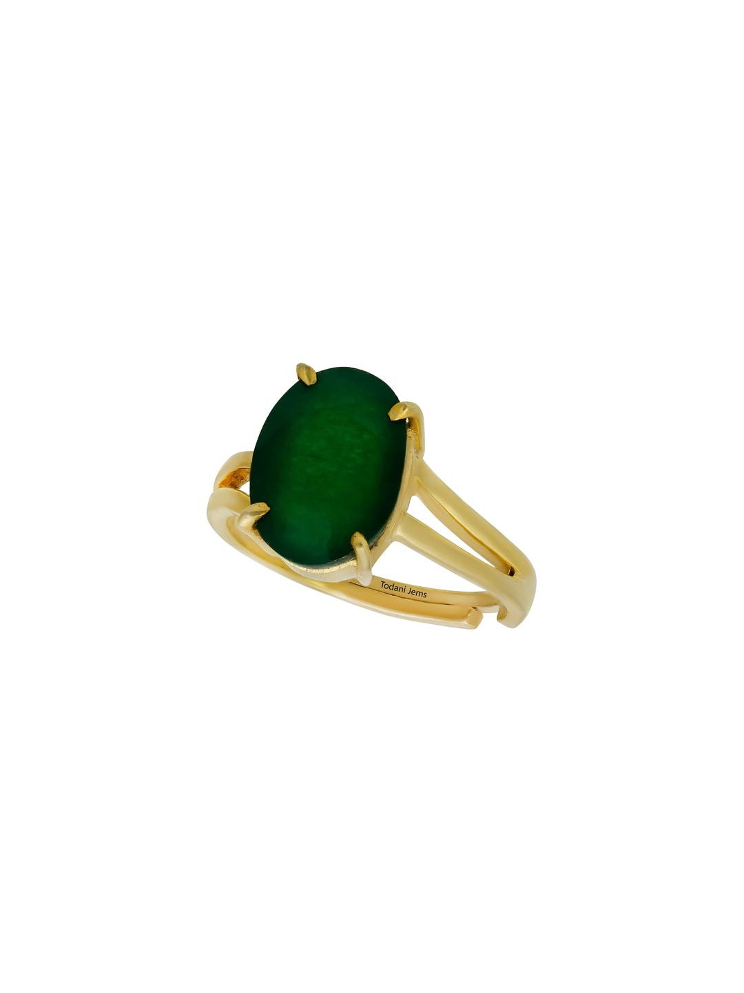3.25 Ratti Green 2.60 Carat Natural Panna Emerald Adjustable Ring