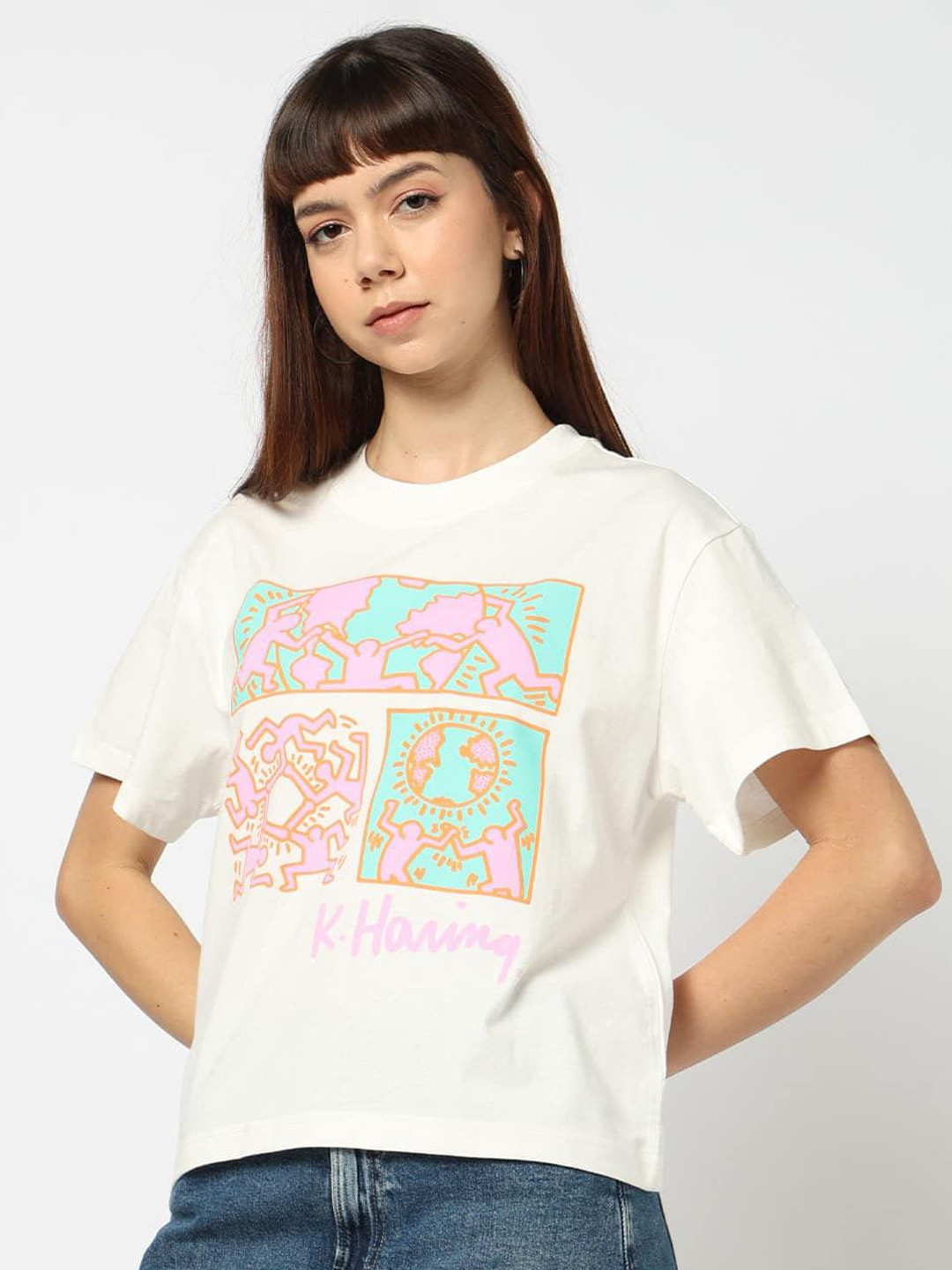 GAP Graphic Printed Loose-Fit Round-Neck T-Shirt