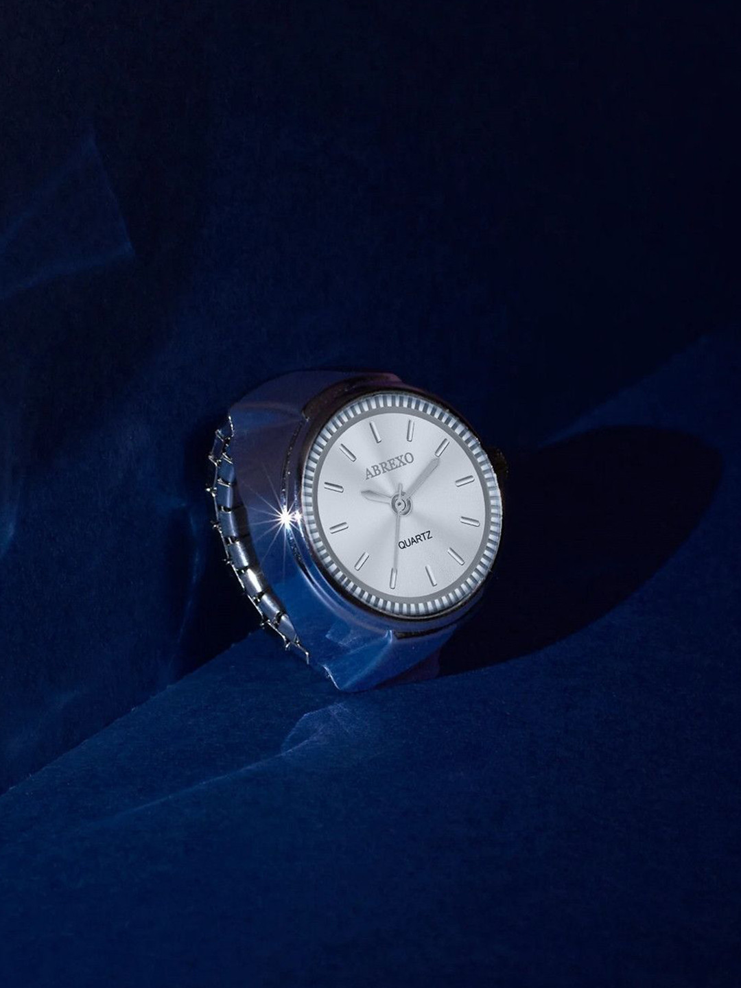 Abrexo Men Dial & Stainless Steel Bracelet Style Straps Analogue Watches Abx1035-Silver Ring Watch Round