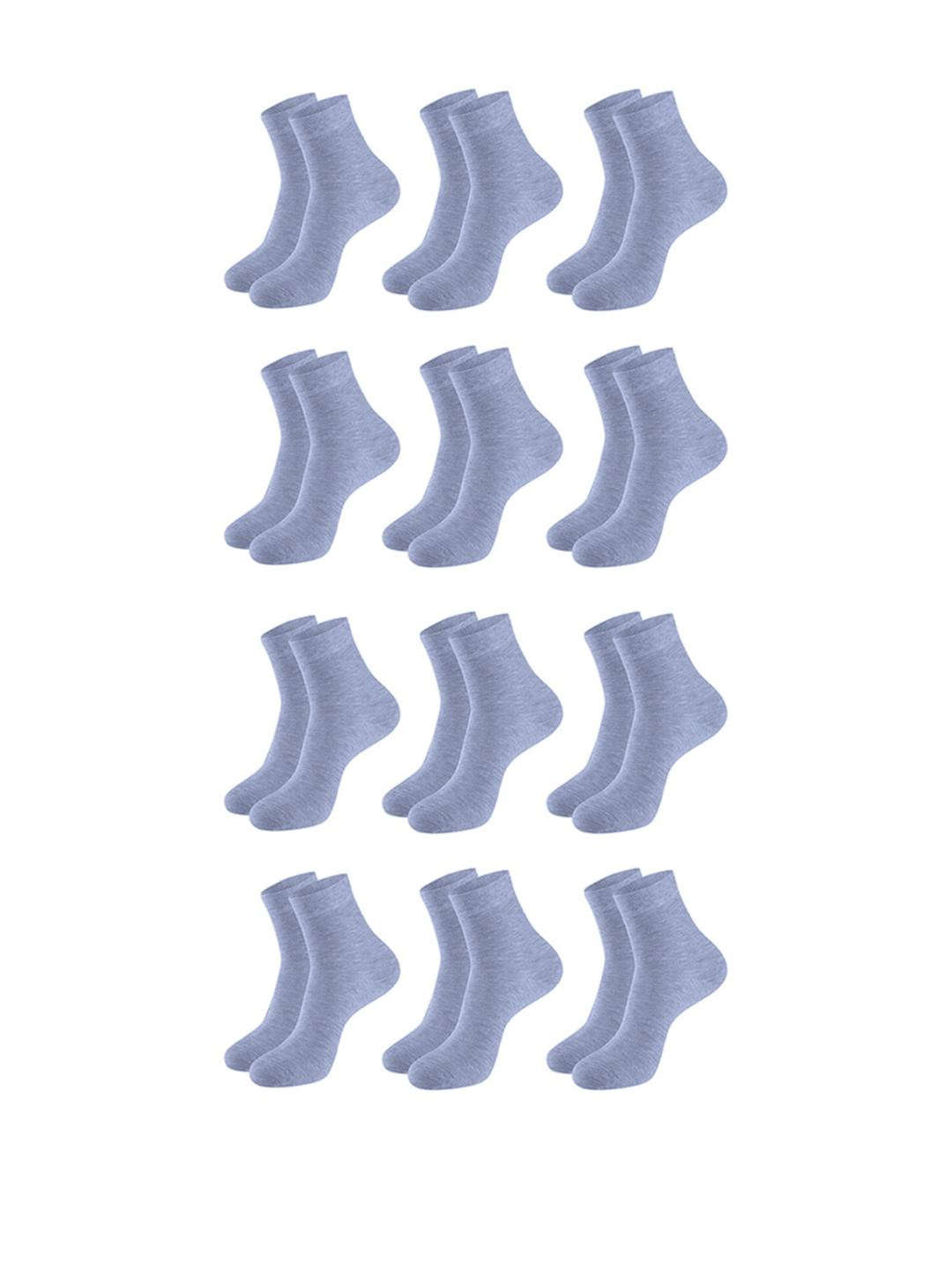 MUKHAKSH Kids 12 Pairs Ankle Length Grey Socks