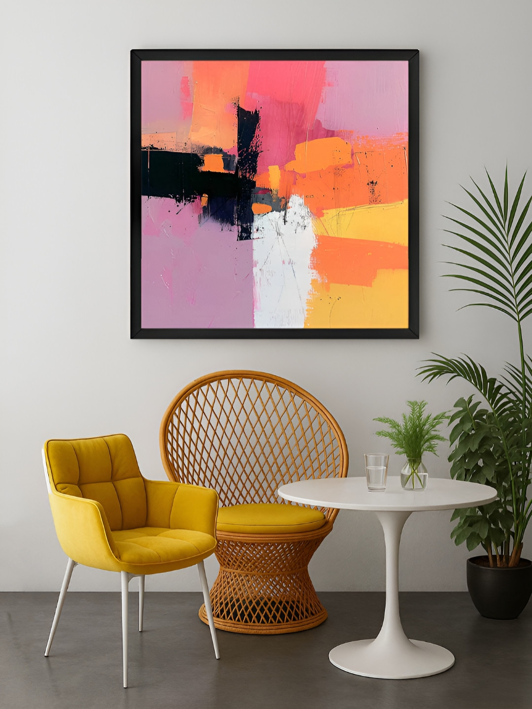 999Store Purple & Orange Abstract Canvas Wall Art
