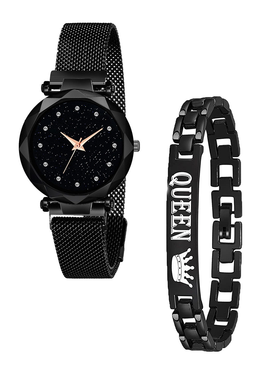CSAMON Women Dial & Straps Watch GR_379_Black_12 Queen Bracelet