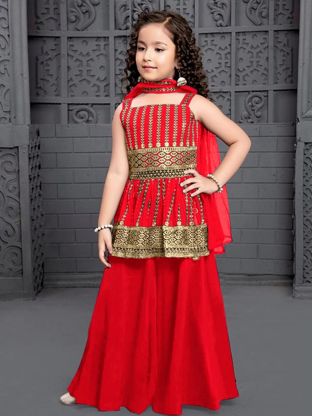 MD ENTERPRISE Girls Red Dresses