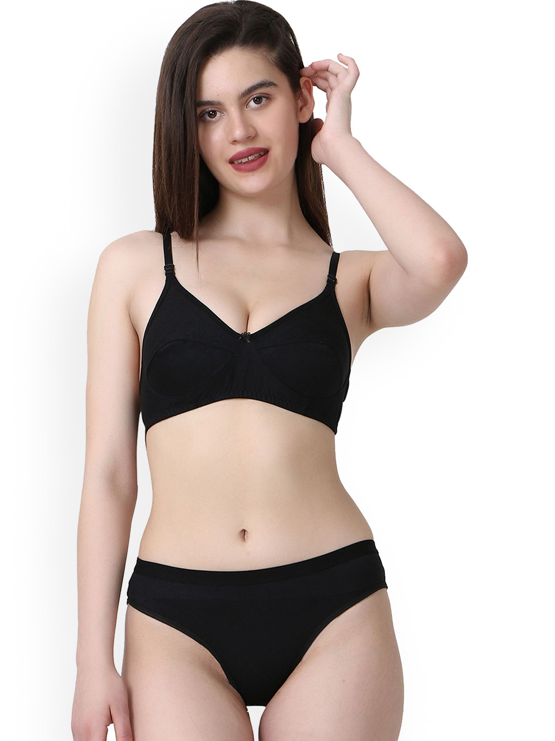 Samvar Cotton Non-PaddedMid-Rise LingerieSet A-Ruchi-Sett_Bl