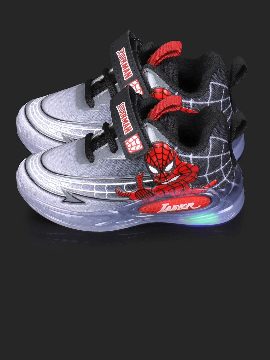 FEETWELL SHOES Kids Printed Velcro Sneakers With Led