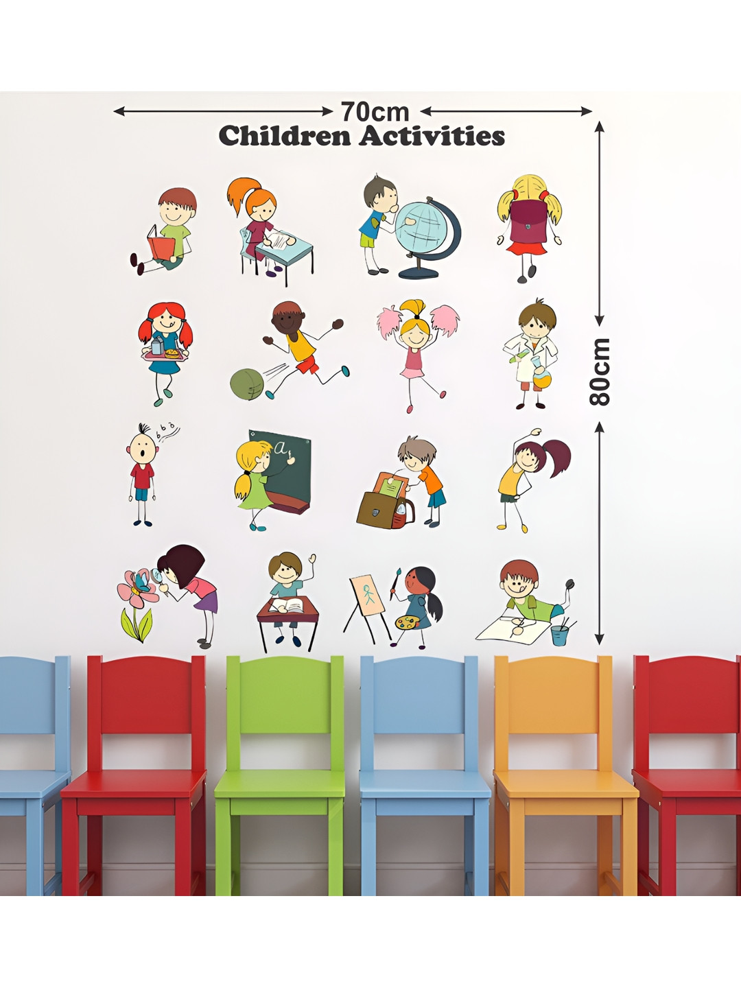 LANSTICK Green & Yellow Printed Heat Resistance Wall Sticker