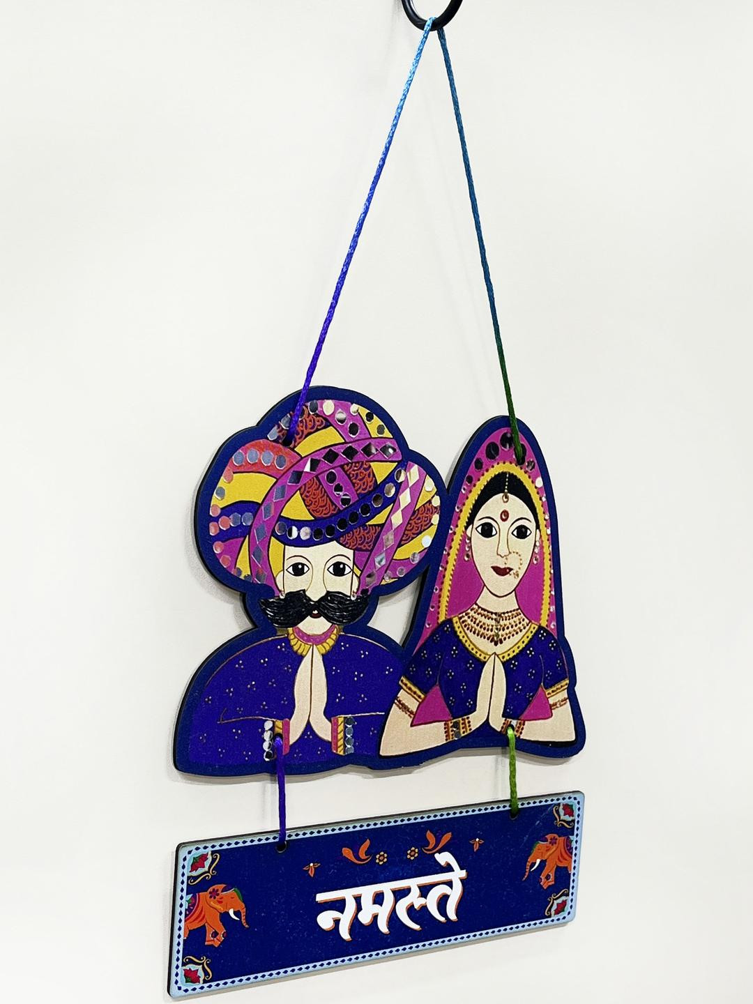 Namaste Indian Couple Printed Wall Hanging
