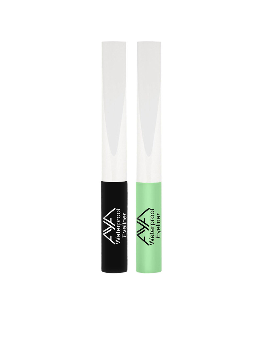 AYA Set Of 2 Long-Lasting Waterproof Liquid Eyeliner - 5ml Each - Kohl Black - Mint Green
