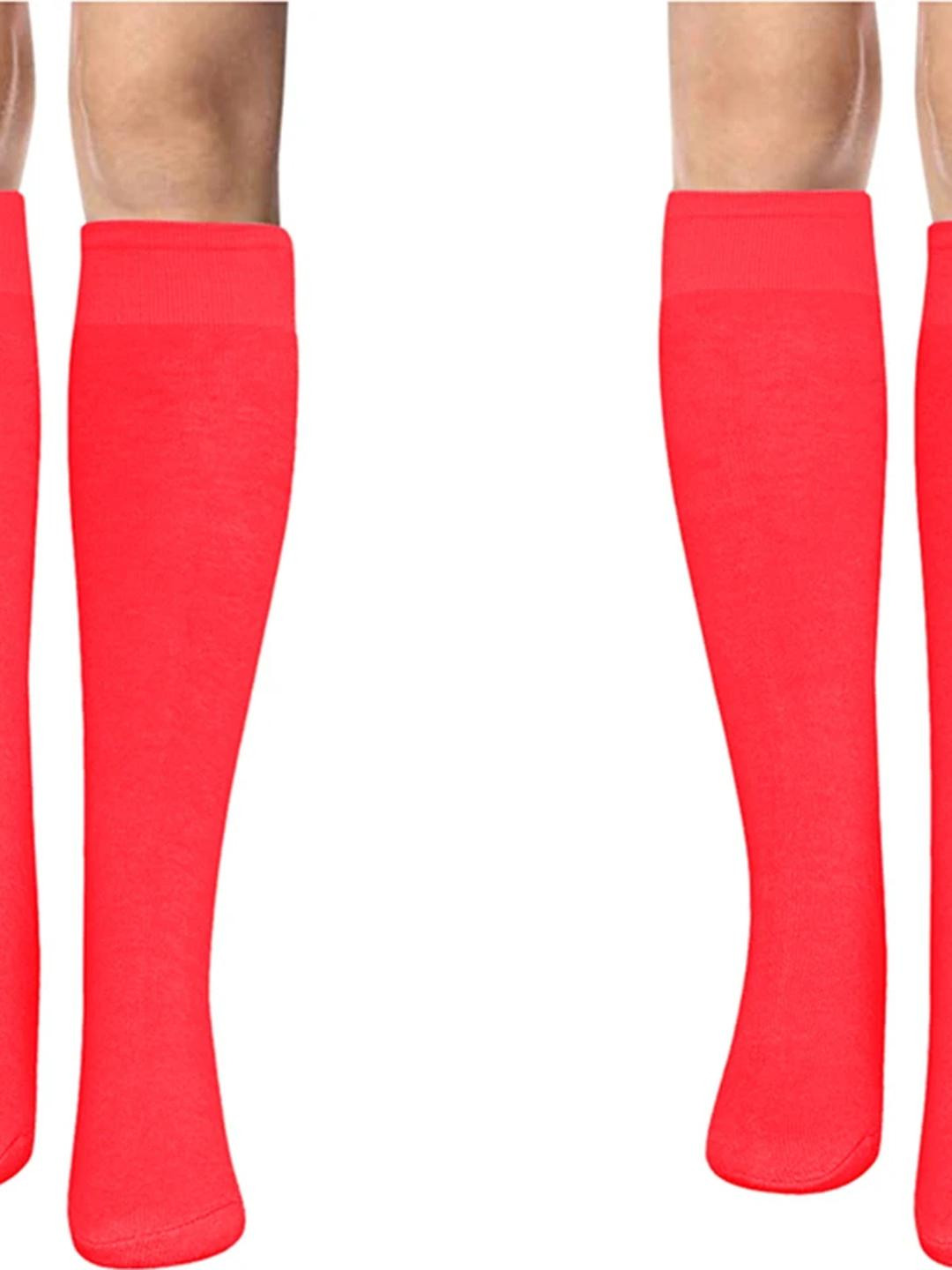 MUKHAKSH Pack of 2 Boys Red Knee-Length Socks