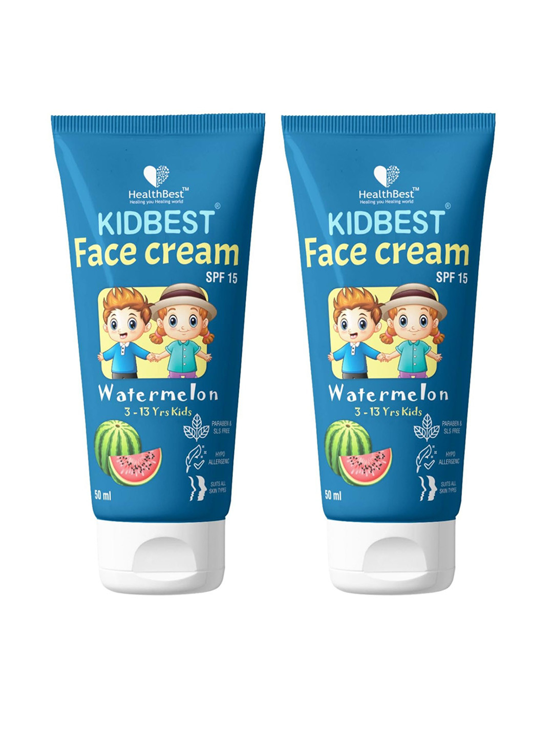 HealthBest Set Of 2 Kidbest SPF 15 Face Cream - 50 ml Each