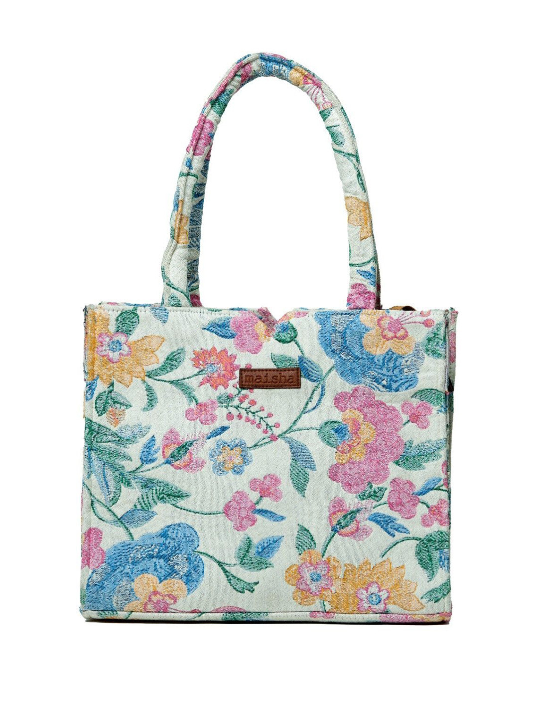 Maisha Floral Printed Structured Handheld Bag