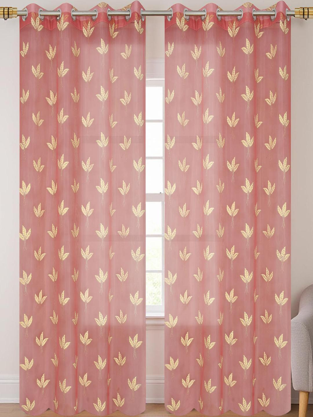 IVAZA Unisex Pink Curtains and Sheers