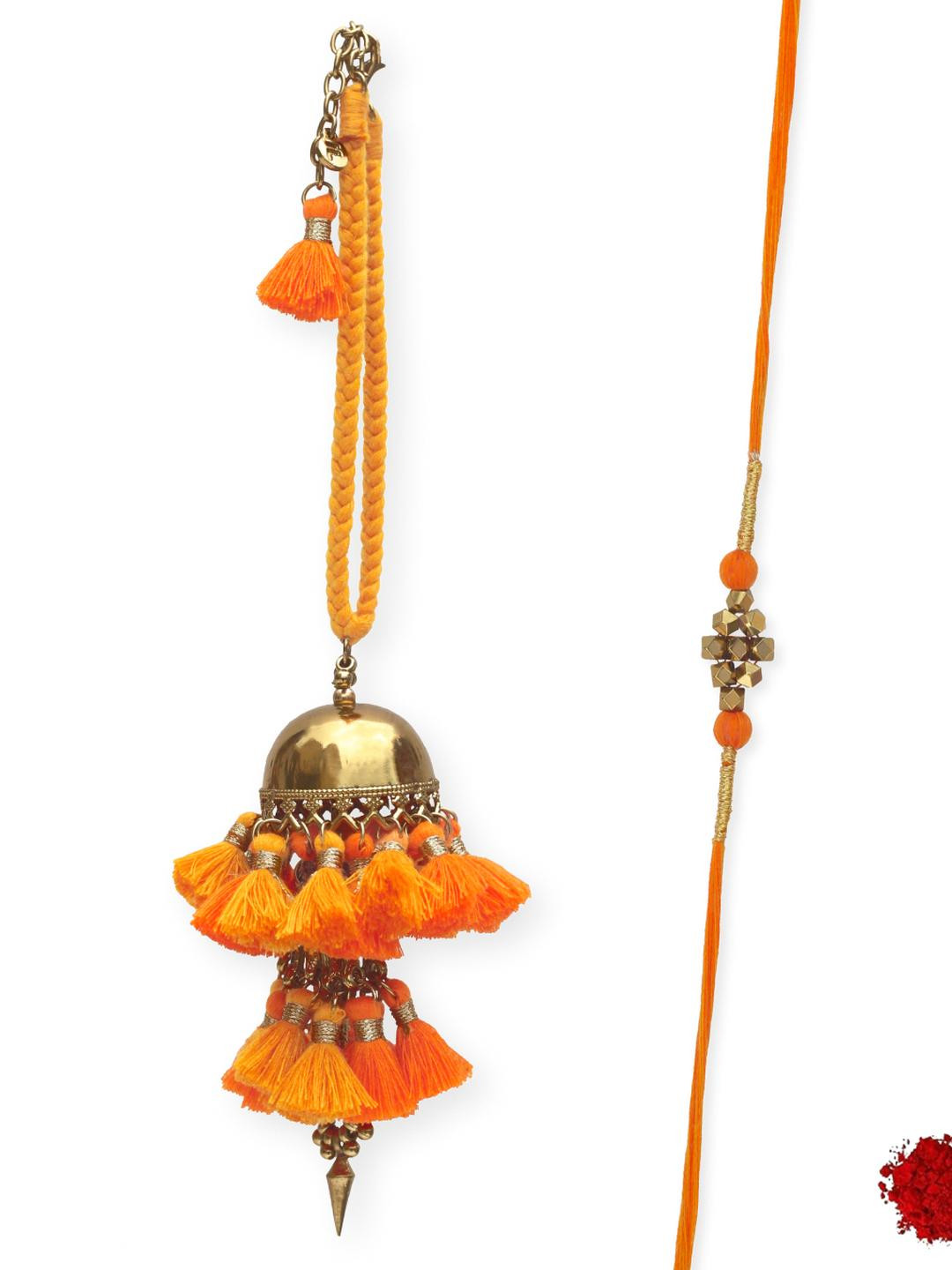 FURE Qila Jhumki Lumba & Rakhi Set (Roli-Chawal included)