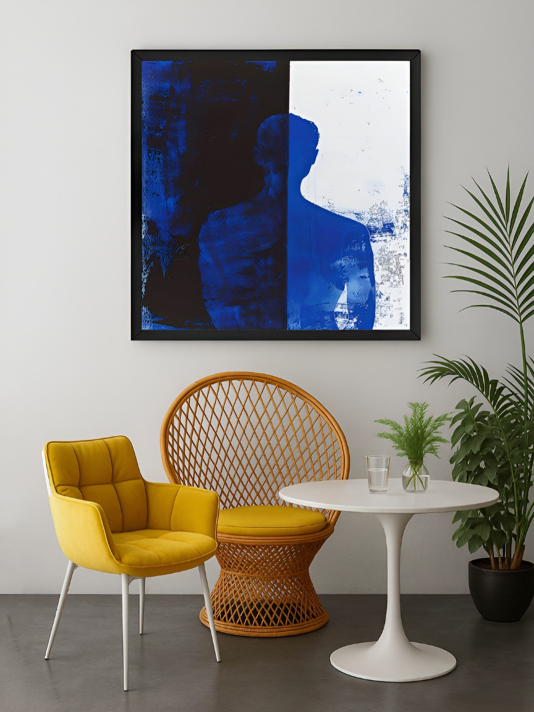 999Store Blue & White Shadow Silhouette Canvas Wall Art