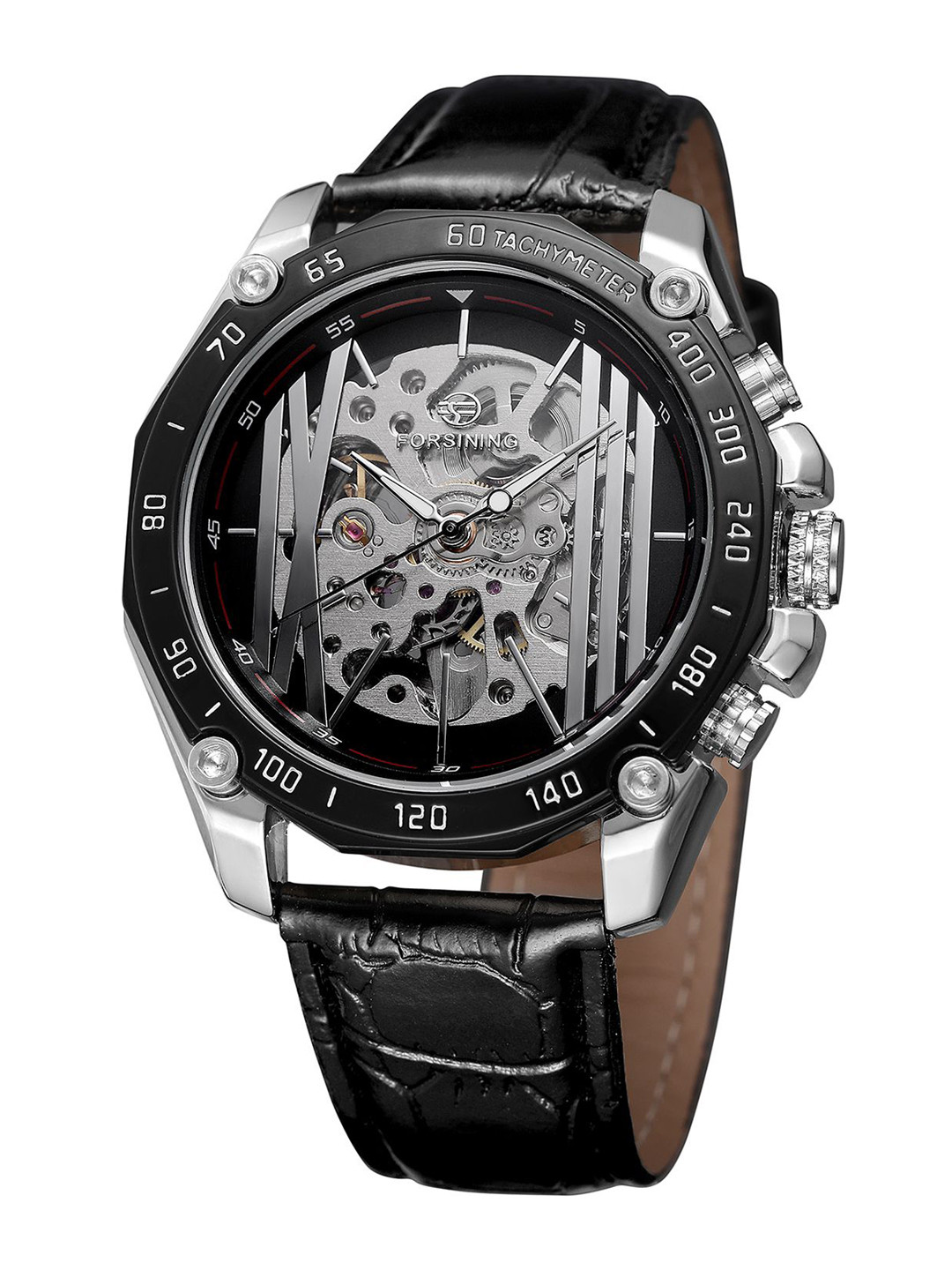 FORSINING Men Automatic Mechanical Watch - Fashion Casual Skeleton Dial, Hollow Design