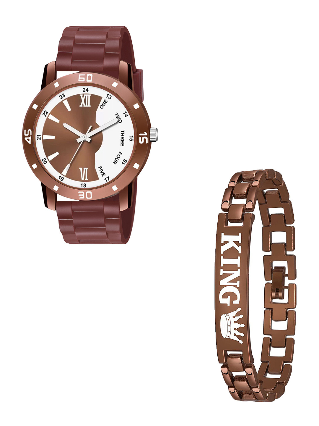 CSAMON Men  Bracelet Style Straps Analogue Watch Aeviyo 1002BRO NEW PU K Bracelet