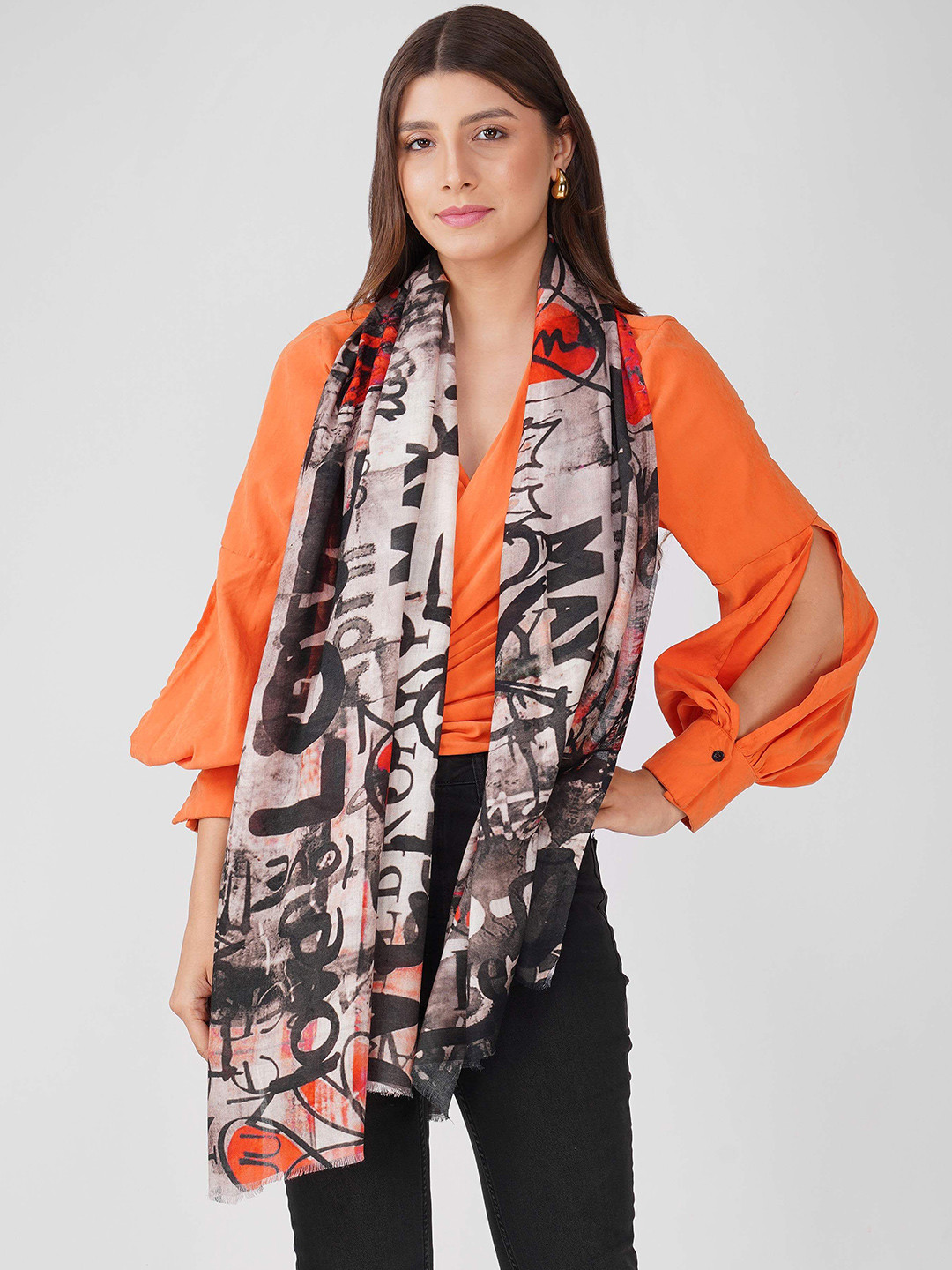 all about you Women Typography Printed Modal Stole