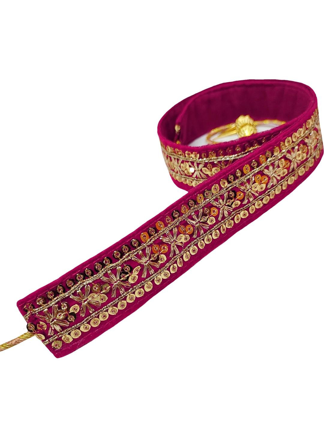 Navti Creations Cross Design Golden Embroidered Adjustable Kamarband