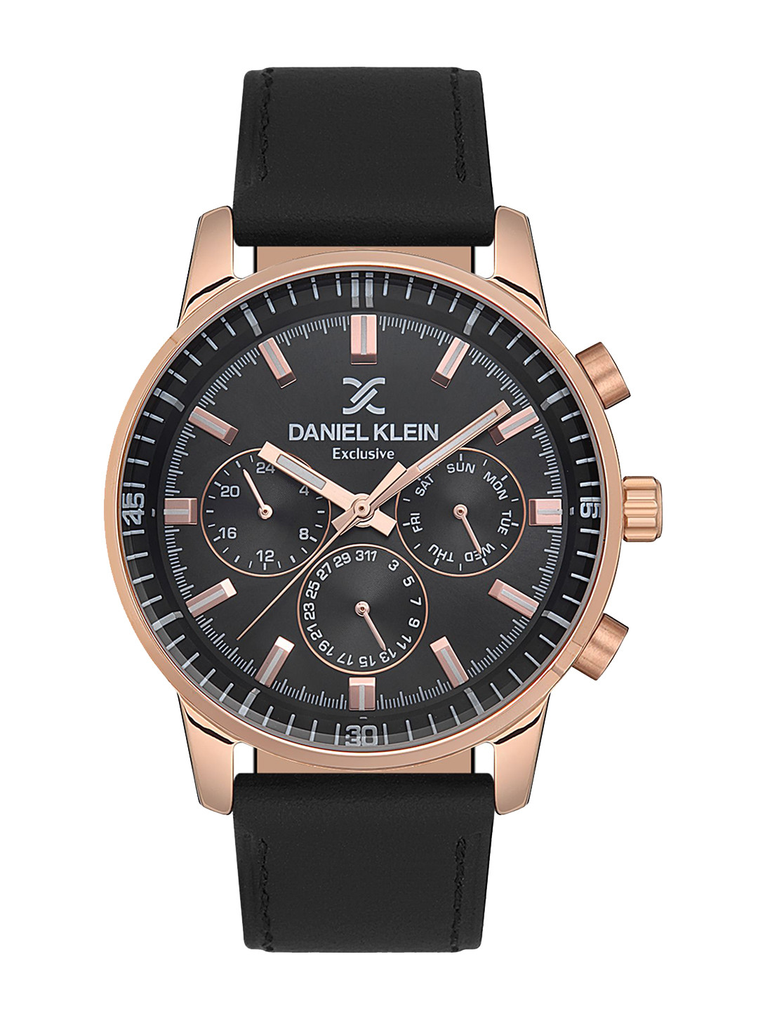 Daniel Klein Exclusive Men Patterned Dial & Leather Straps Analogue Watch DKX.1.13528-4