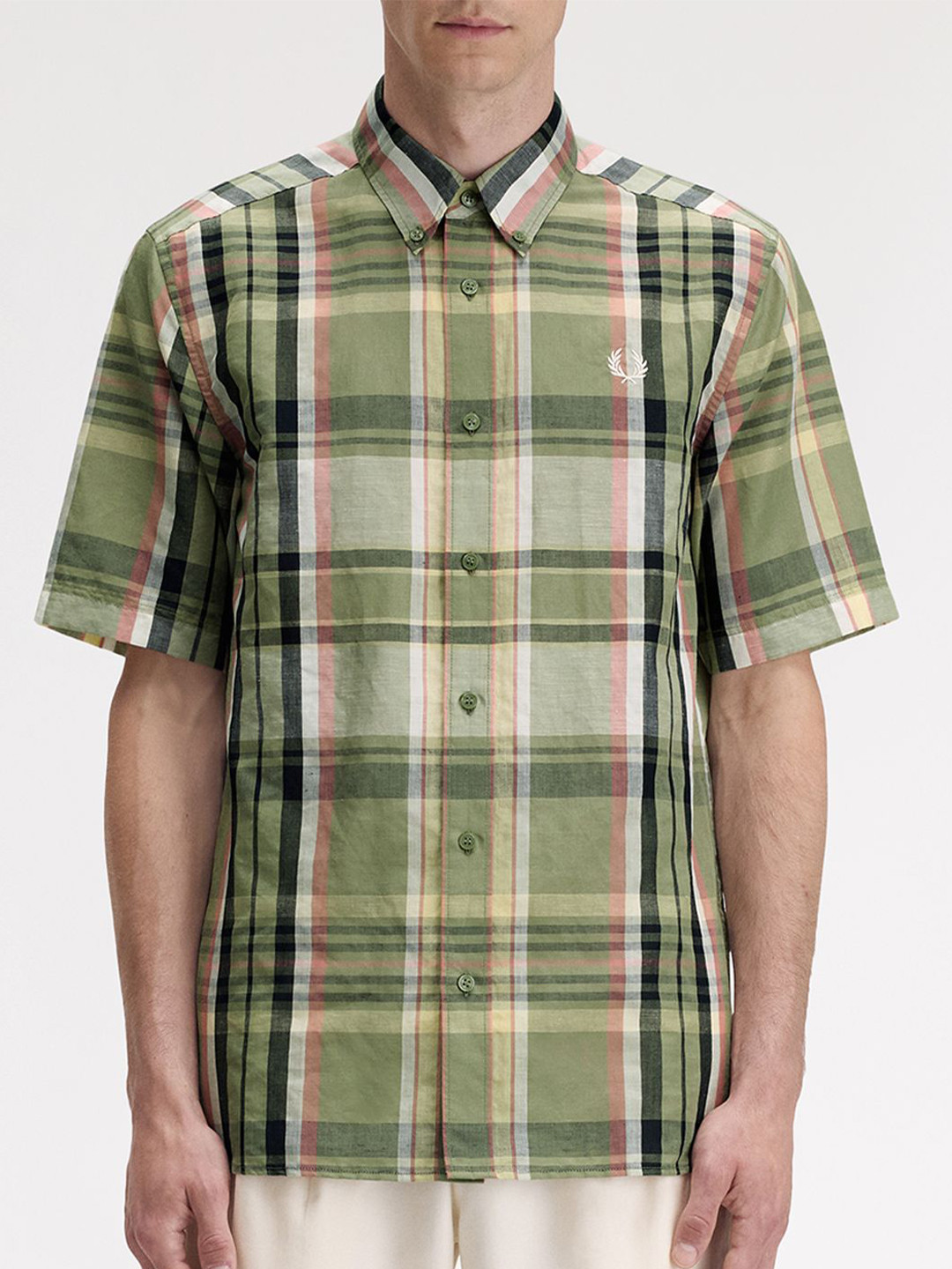 Fred Perry Men Tartan Checks Checked Casual Shirt