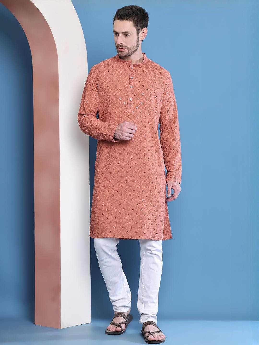 GRAGE Men Peach Kurtas