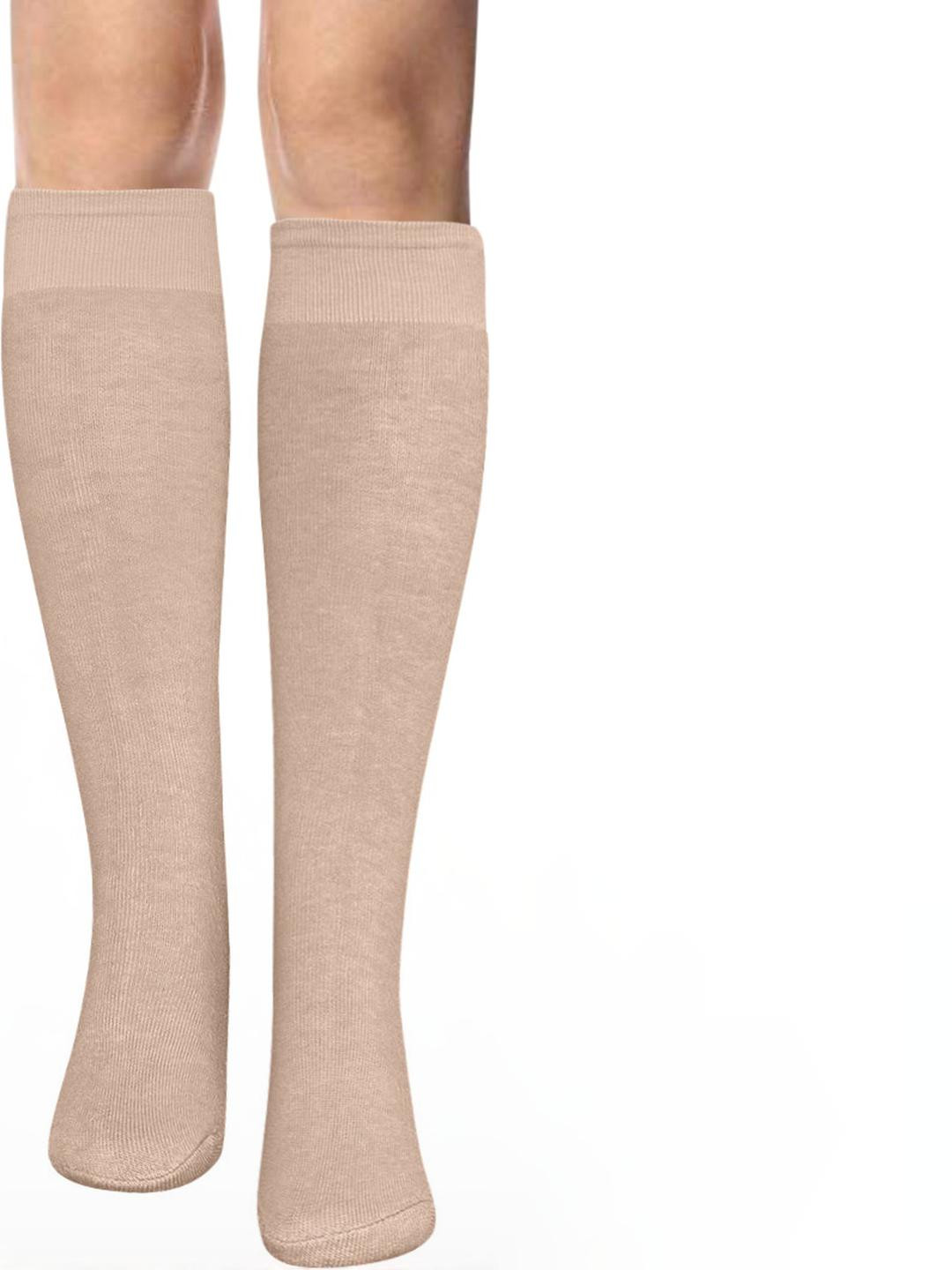 MUKHAKSH Kids Beige Knee Length Socks