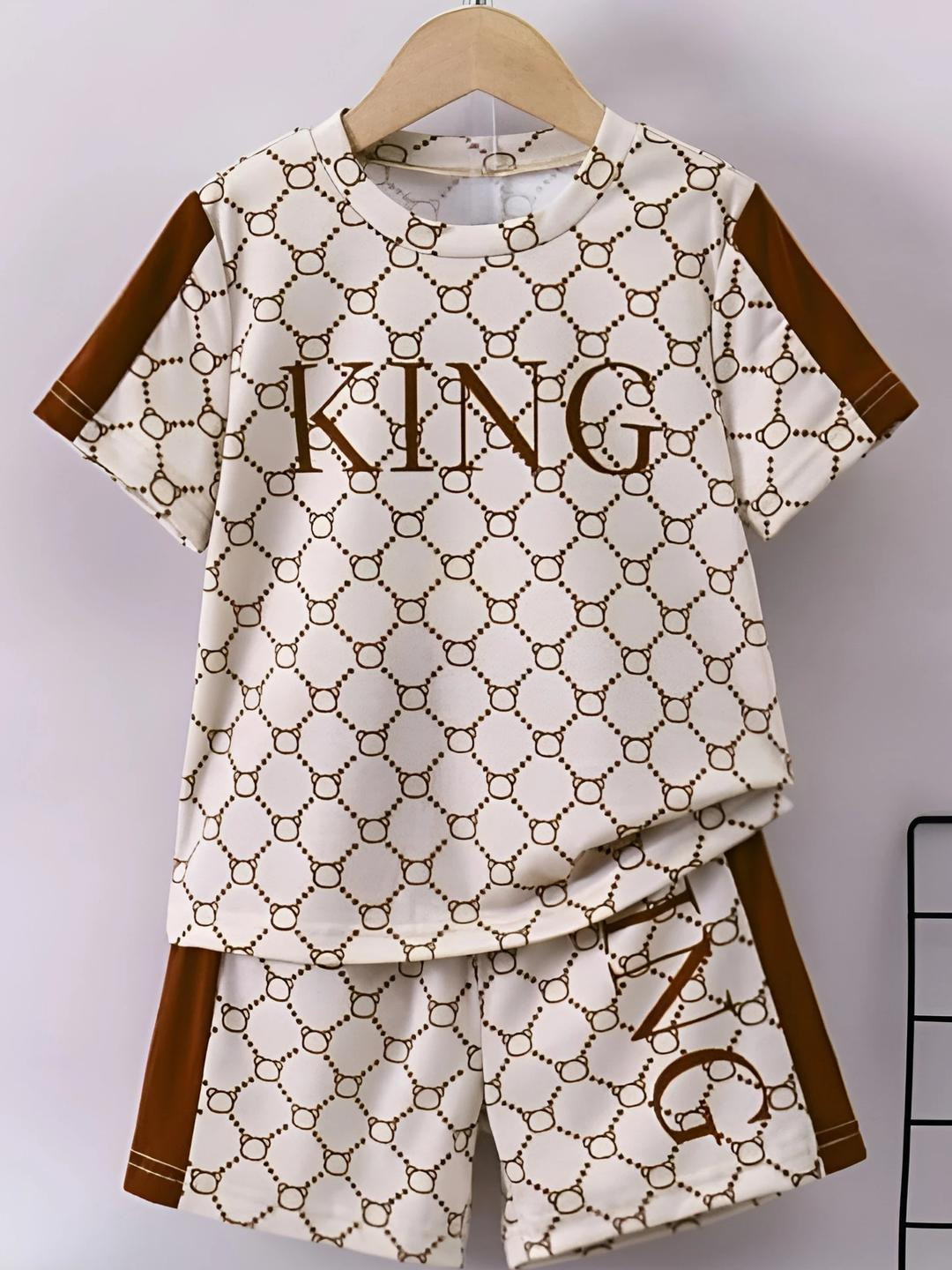 ELPIXIE FASHION Unisex Beige Clothing Set