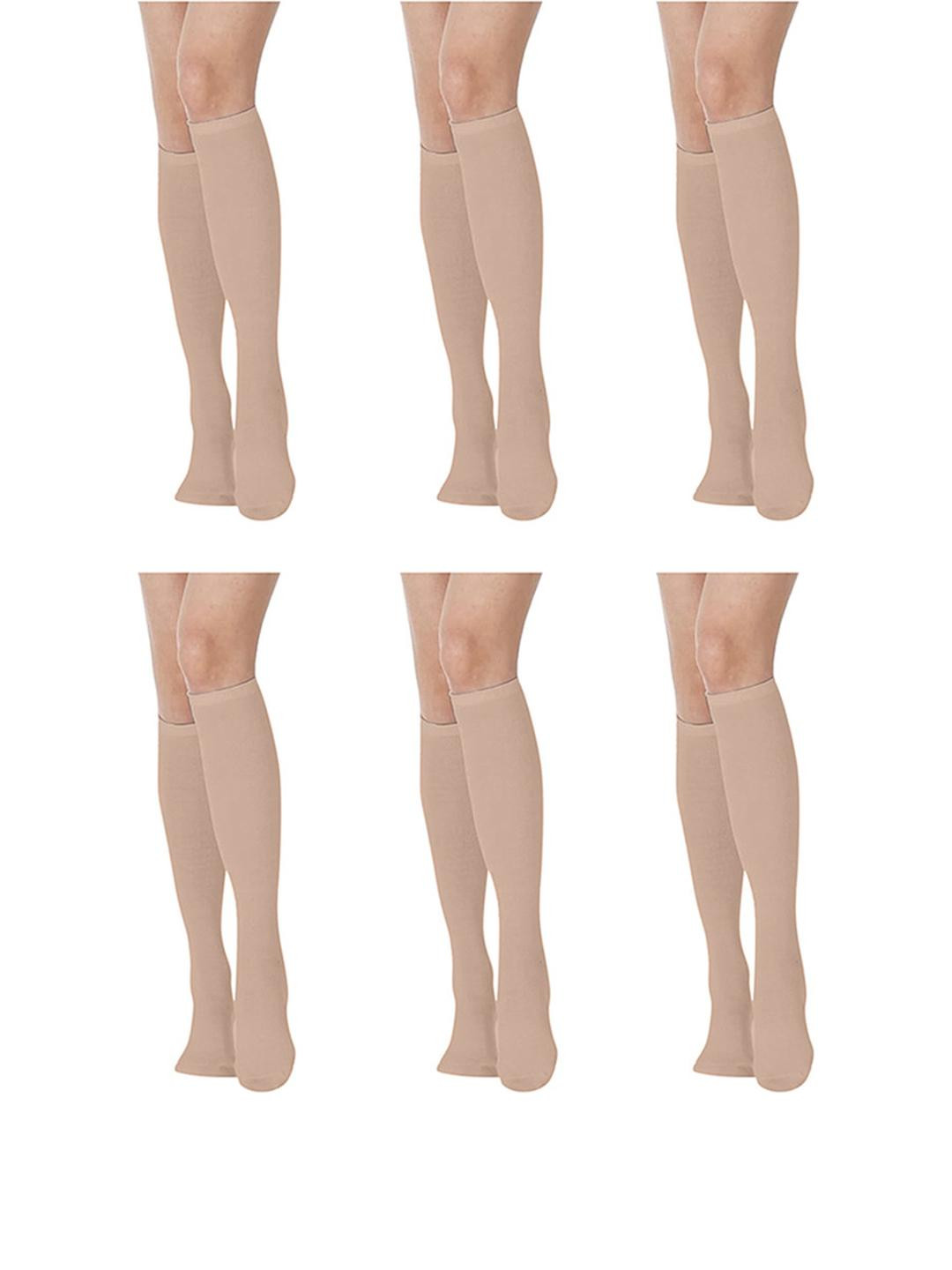 MUKHAKSH 6 pairs kids-Unisex Beige Socks