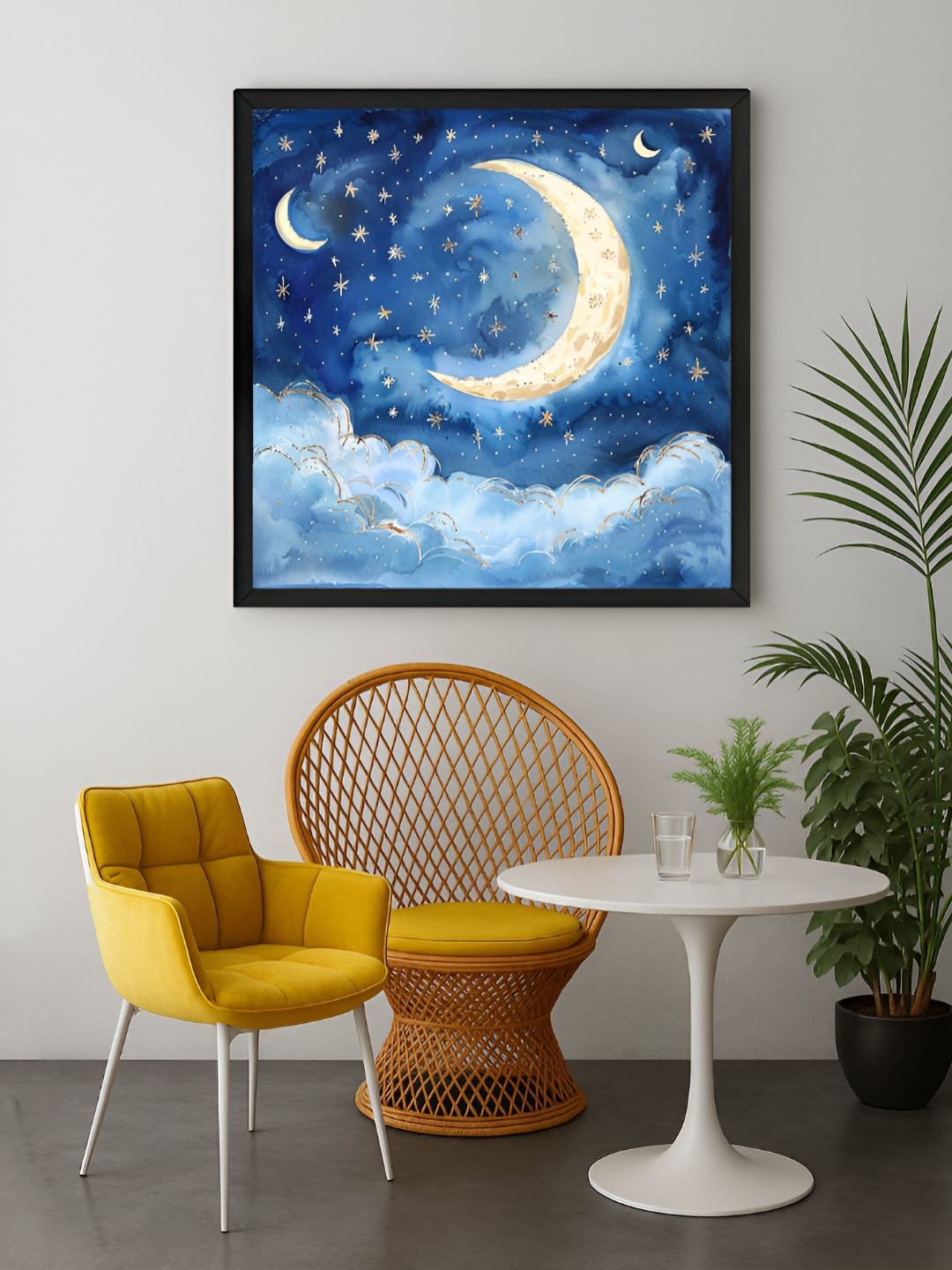 999Store Blue & White 1 Piece Dreamy Night Sky Canvas Wall Art