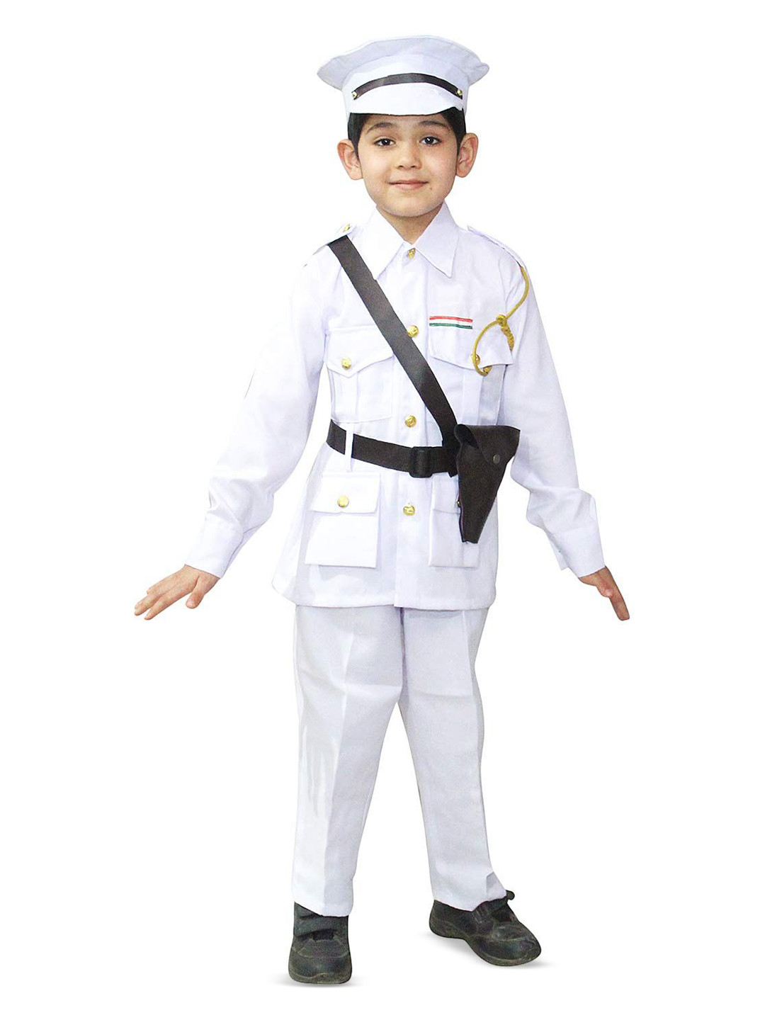 Kaku Fancy dresses Boys Indian Soldier Navy Shirt With Trouser